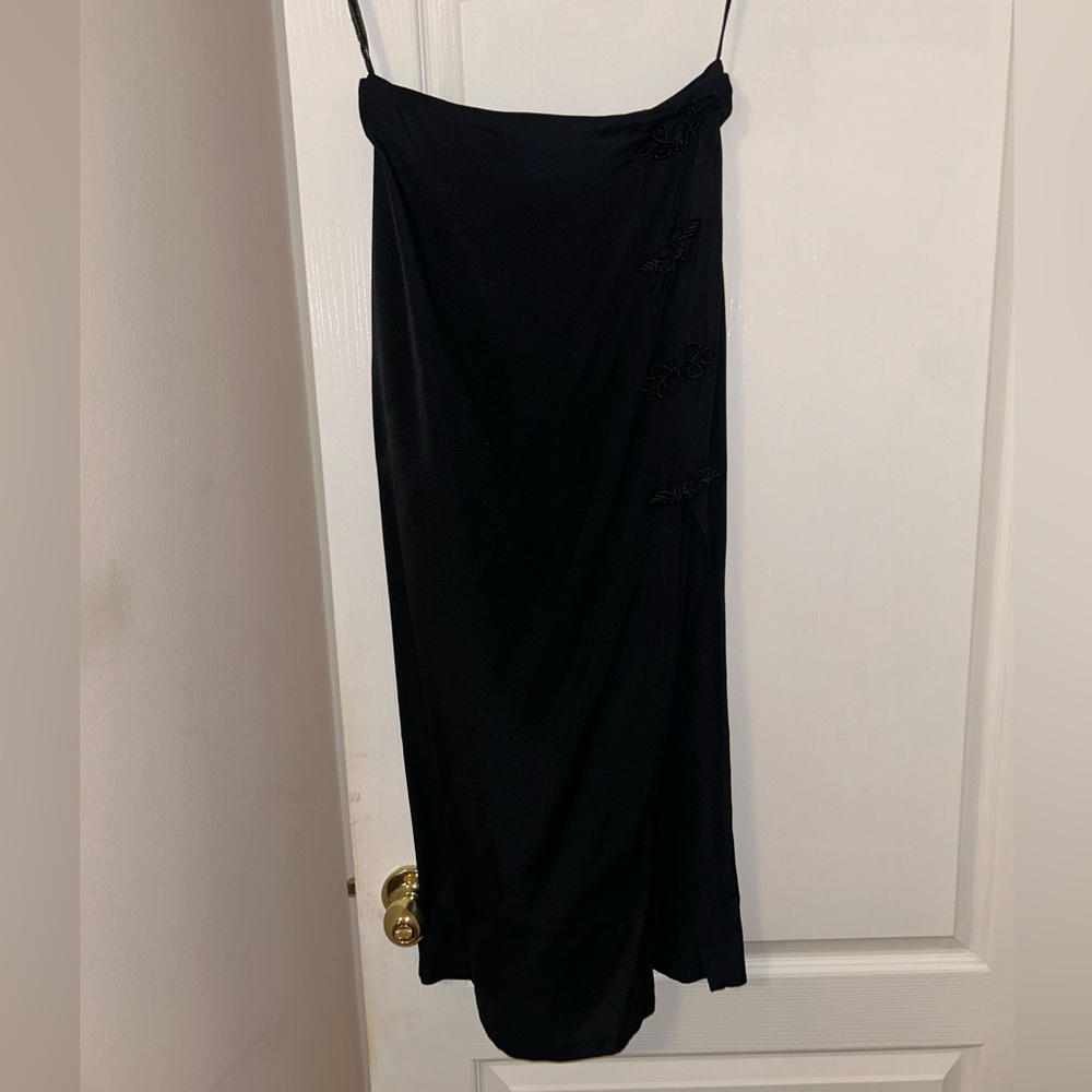 Vintage Fire Los Angeles Elegant Black Maxi Skirt